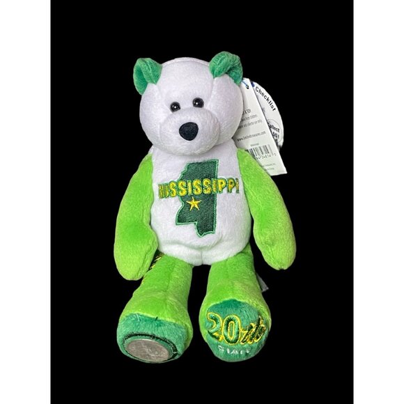 2002 Limited Treasures Mississippi State Quarter Coin Bean Bear Plush - Picture 2 of 5